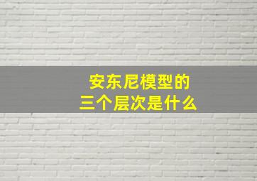 安东尼模型的三个层次是什么