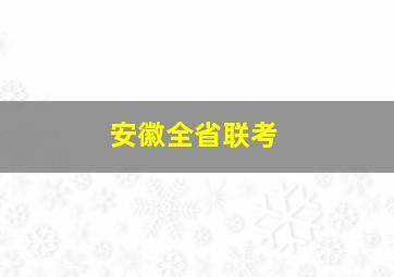 安徽全省联考