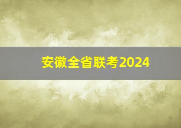 安徽全省联考2024