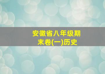 安徽省八年级期末卷(一)历史