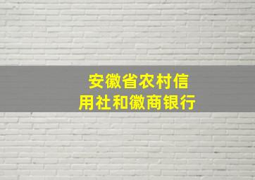 安徽省农村信用社和徽商银行