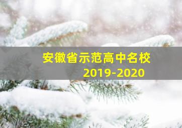 安徽省示范高中名校2019-2020