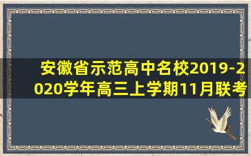 安徽省示范高中名校2019-2020学年高三上学期11月联考