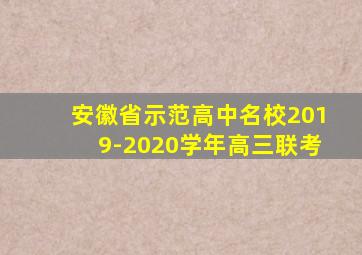 安徽省示范高中名校2019-2020学年高三联考