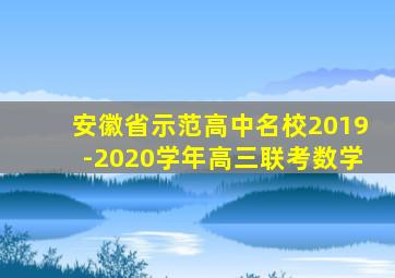 安徽省示范高中名校2019-2020学年高三联考数学