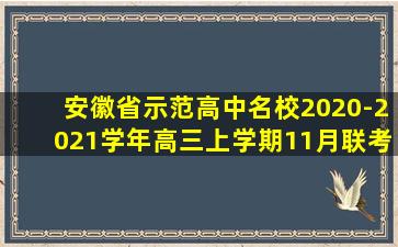 安徽省示范高中名校2020-2021学年高三上学期11月联考