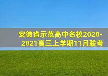 安徽省示范高中名校2020-2021高三上学期11月联考