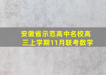 安徽省示范高中名校高三上学期11月联考数学