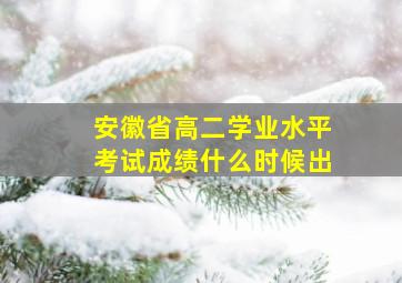 安徽省高二学业水平考试成绩什么时候出