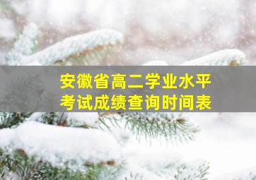 安徽省高二学业水平考试成绩查询时间表