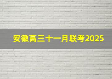 安徽高三十一月联考2025