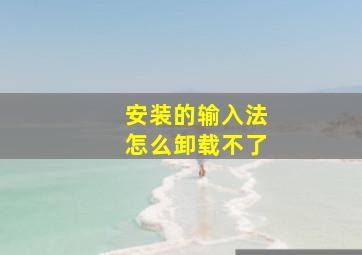 安装的输入法怎么卸载不了