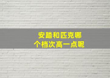 安踏和匹克哪个档次高一点呢