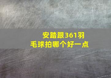 安踏跟361羽毛球拍哪个好一点