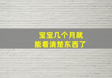 宝宝几个月就能看清楚东西了