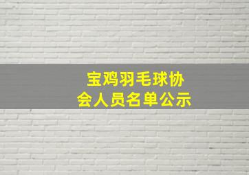 宝鸡羽毛球协会人员名单公示