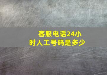 客服电话24小时人工号码是多少