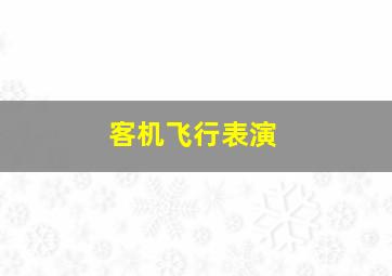 客机飞行表演