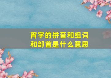 宵字的拼音和组词和部首是什么意思