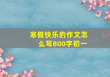 寒假快乐的作文怎么写800字初一