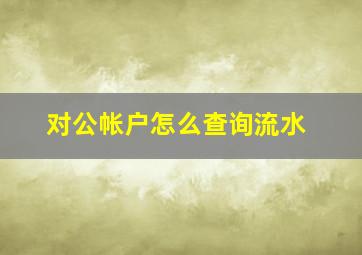 对公帐户怎么查询流水