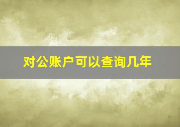 对公账户可以查询几年