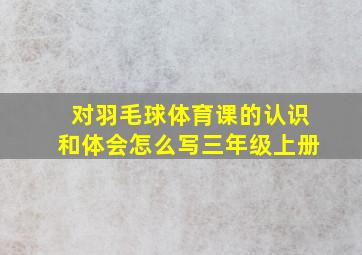 对羽毛球体育课的认识和体会怎么写三年级上册