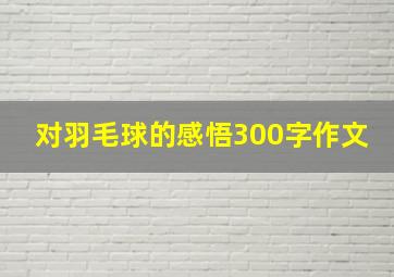 对羽毛球的感悟300字作文