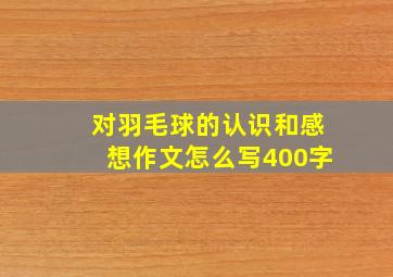 对羽毛球的认识和感想作文怎么写400字