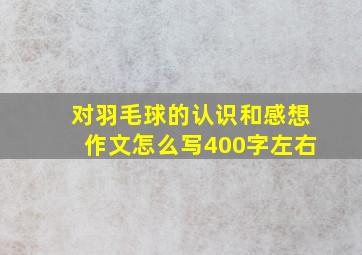 对羽毛球的认识和感想作文怎么写400字左右