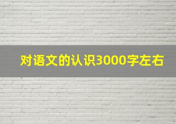 对语文的认识3000字左右