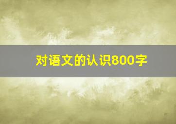 对语文的认识800字