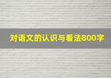 对语文的认识与看法800字