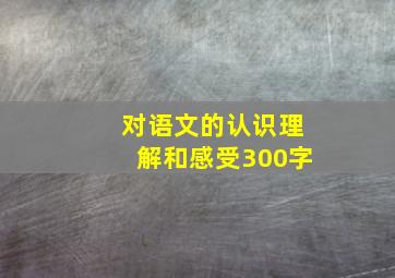 对语文的认识理解和感受300字