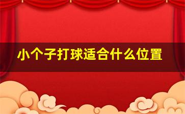 小个子打球适合什么位置