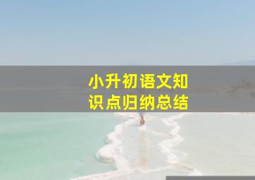 小升初语文知识点归纳总结