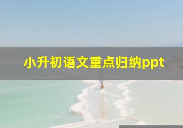 小升初语文重点归纳ppt