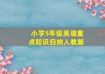 小学5年级英语重点知识归纳人教版