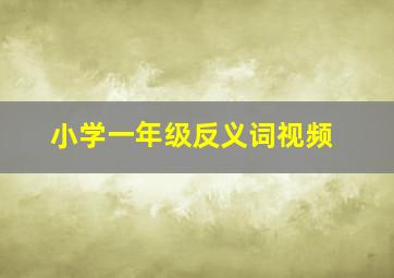 小学一年级反义词视频