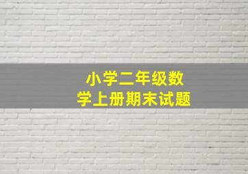 小学二年级数学上册期末试题