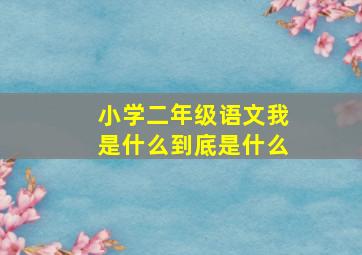 小学二年级语文我是什么到底是什么