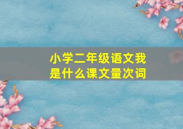 小学二年级语文我是什么课文量次词