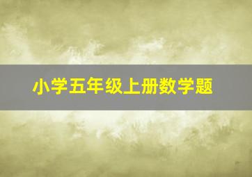 小学五年级上册数学题