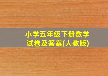 小学五年级下册数学试卷及答案(人教版)