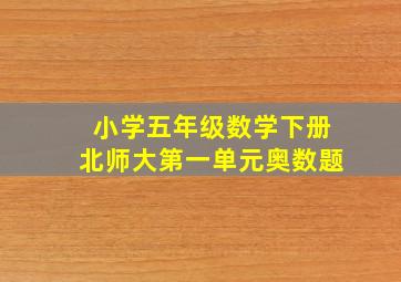 小学五年级数学下册北师大第一单元奥数题