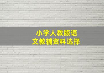 小学人教版语文教辅资料选择