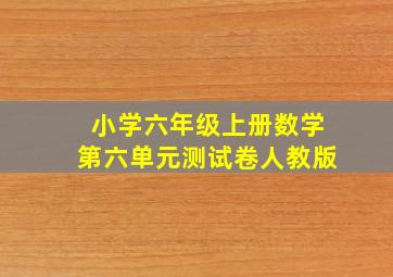 小学六年级上册数学第六单元测试卷人教版