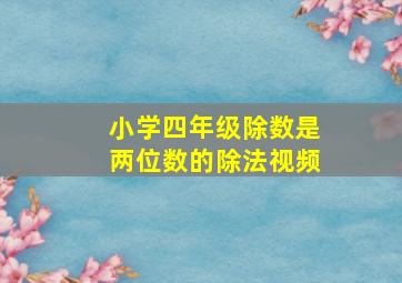 小学四年级除数是两位数的除法视频