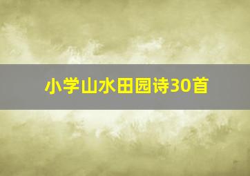 小学山水田园诗30首