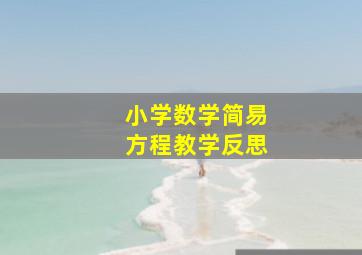 小学数学简易方程教学反思